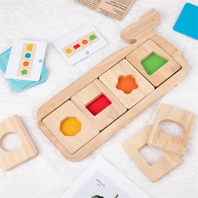 Wooden Whale Matching Puzzle