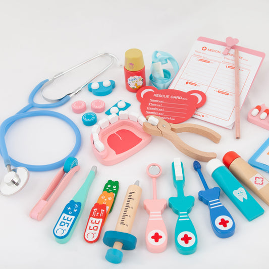 2 in 1 Wooden Doctor and Dentist Playset