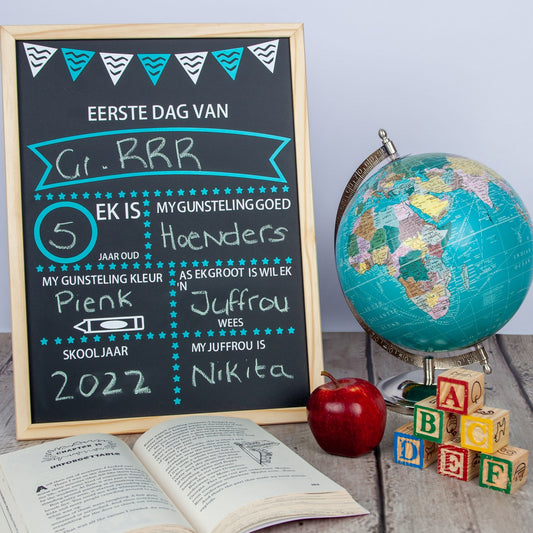 First Day Of School Board - Afrikaans