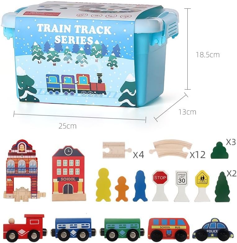 Wooden Magnetic Train Track Set