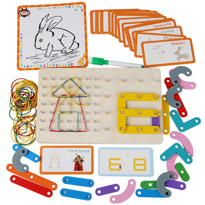 Creative Shape Builder - 3 in 1 Nail Board Puzzle