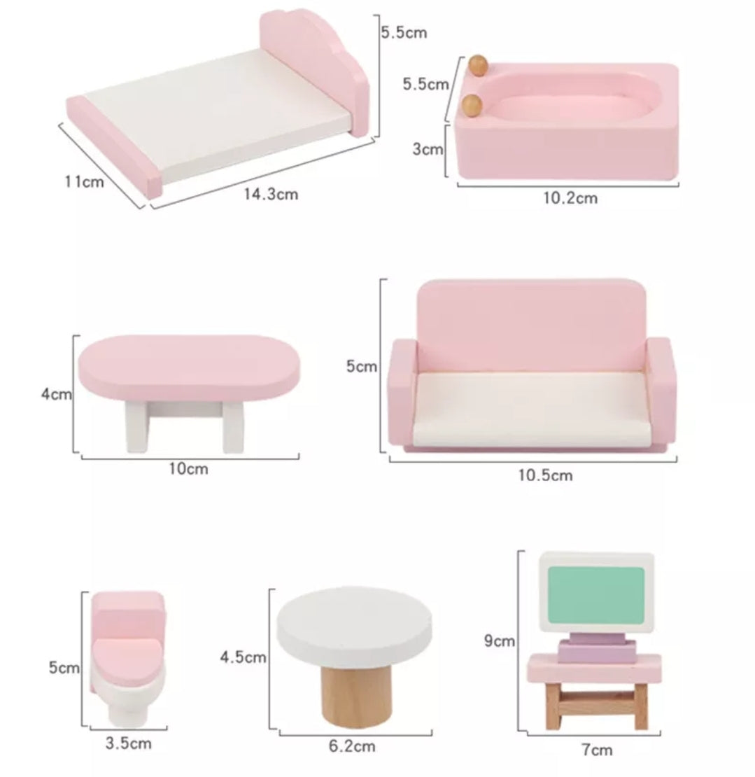 Dollhouse Furniture Set - Wooden